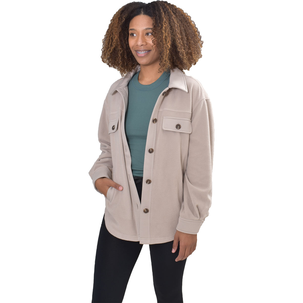Love Tree Women's Button Up Shacket