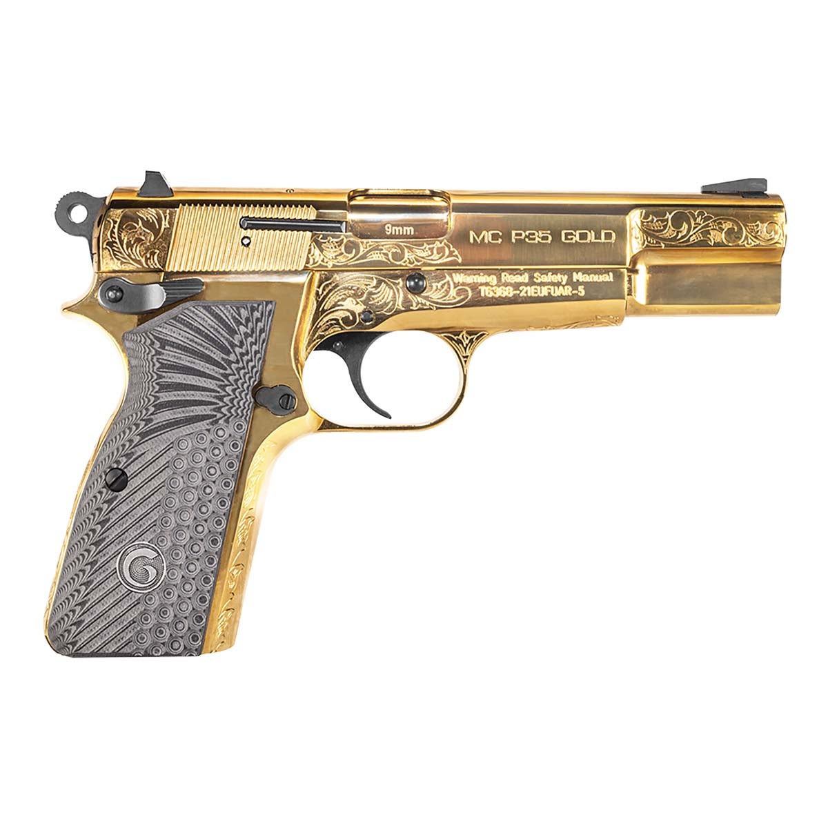 Eaa Corp Girsan MC P35 9mm 4.87" 15R Gold Plated Pistol