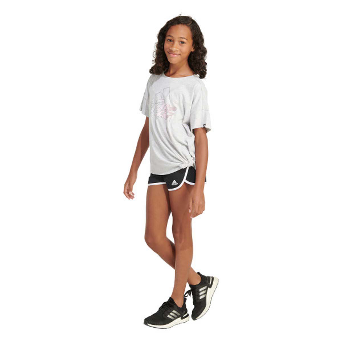 adidas Girls' Tie Front Tee