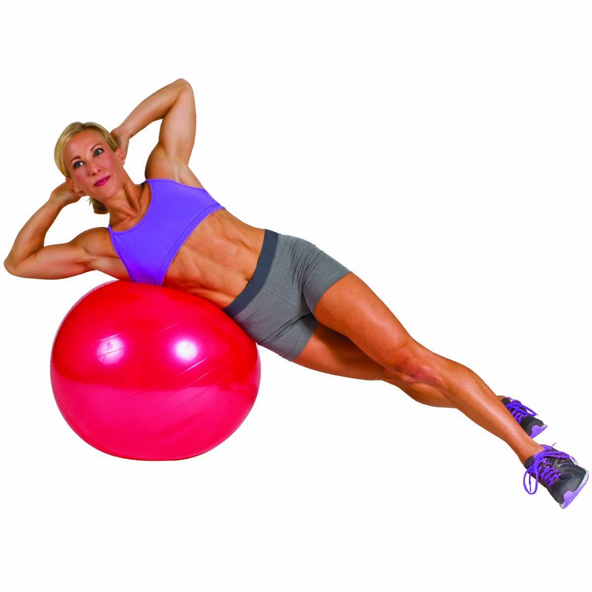 Go Fit 55cm 1000lb Capacity Exercise Ball with Pump & Training Poster
