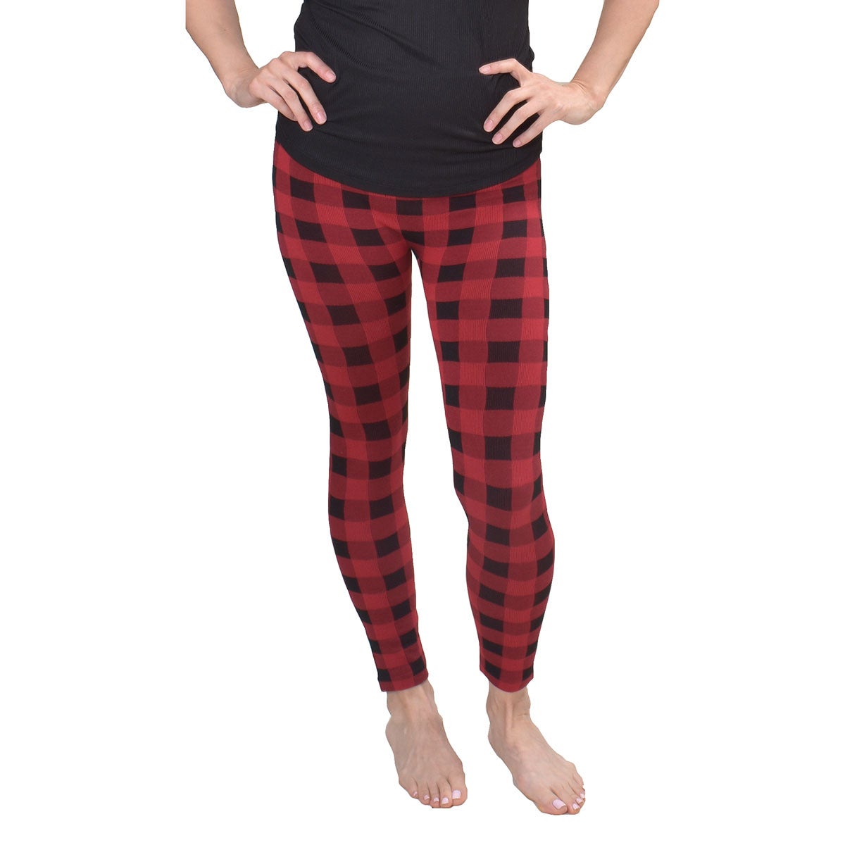 Muk Luks Women's Plaid Fleece Lined Leggings