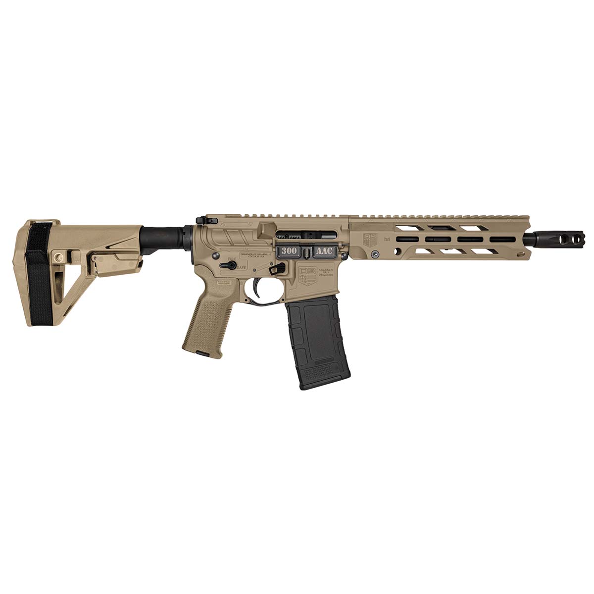Diamondback 300BO 10 30R BRACE FDE Handgun