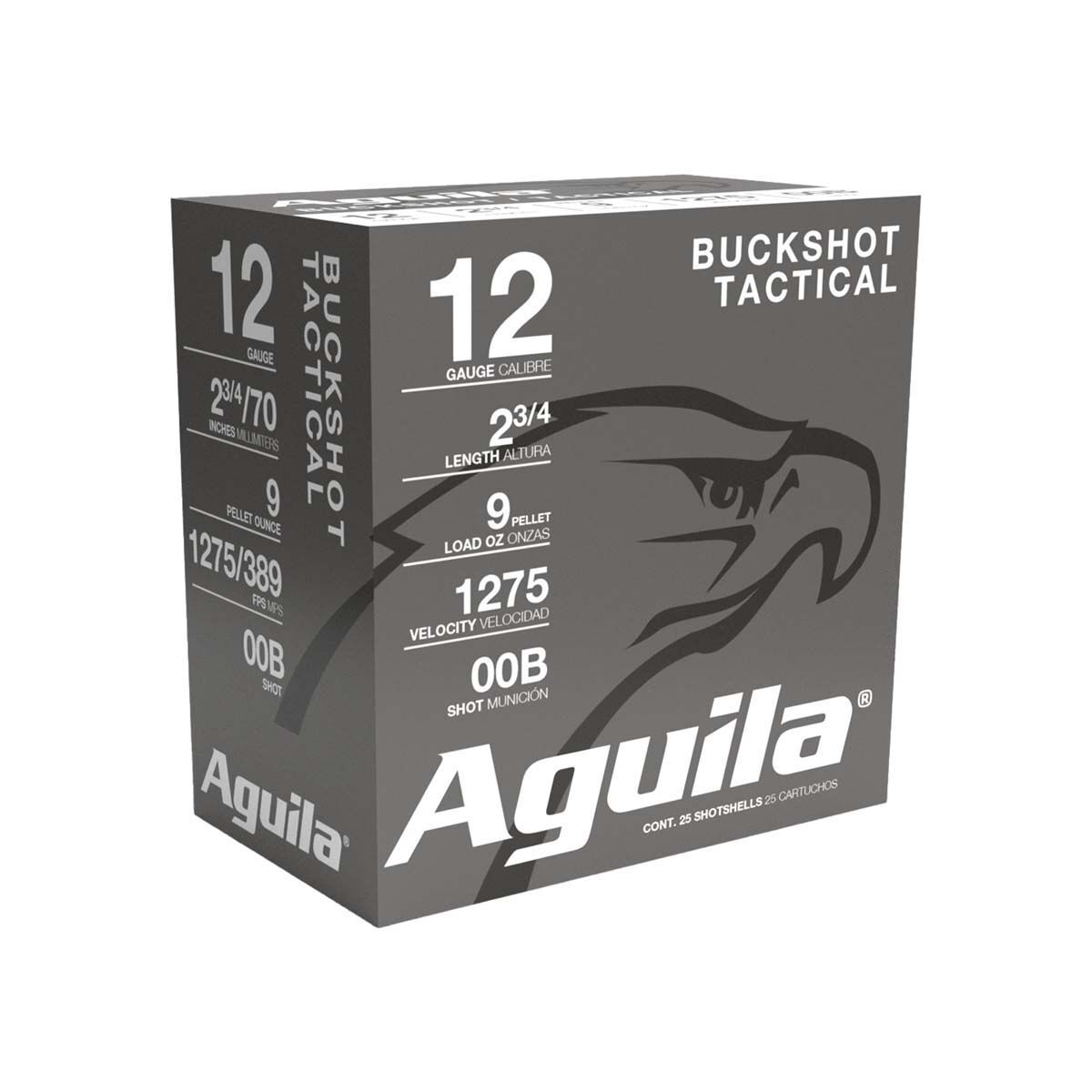 Aguila 12 Gauge Buck Shot Ammunition - 25 Rounds