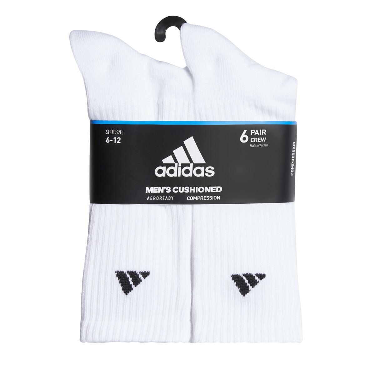 adidas Men's Athletic Cushioned 6-Pack Crew Socks