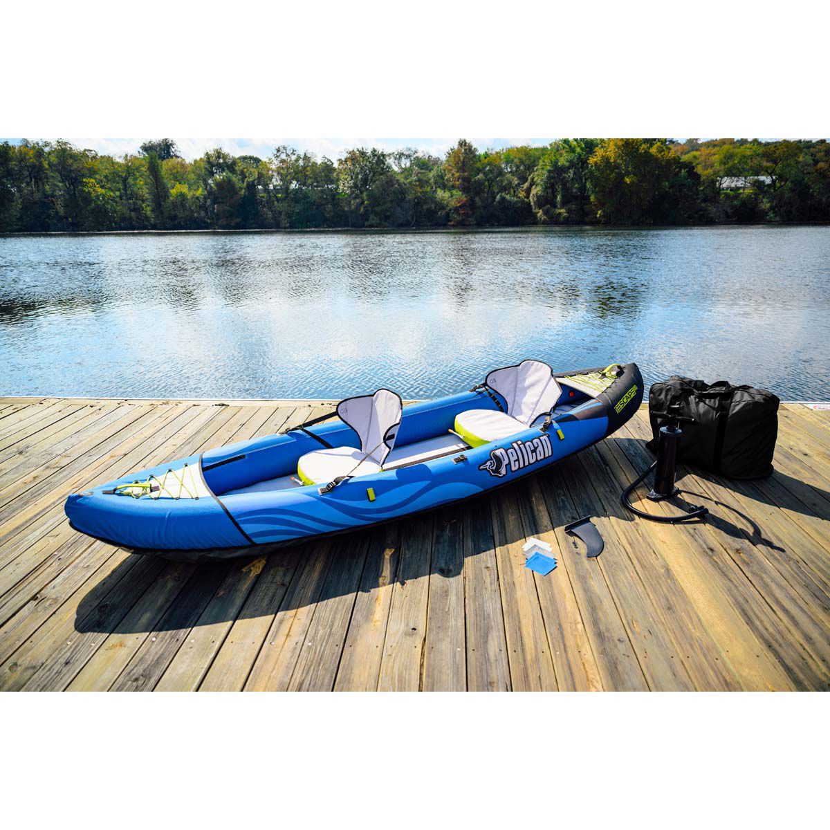 Pelican iESCAPE 110 Convertible Inflatable Sit-On-Top Tandem Kayak, 11'
