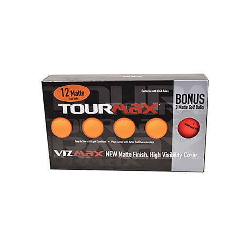 TourMax Vizmax Orange Golf Balls with Bonus Sleeve - 12-Pack