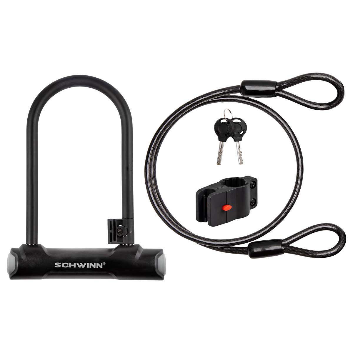 schwinn bicycle locks Lock with Cable Schwinn U-Lock W/4' Cable