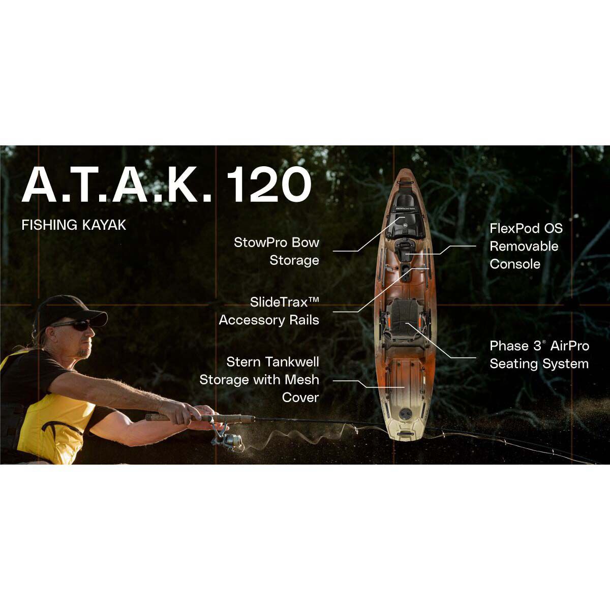 Wilderness Syst A.T.A.K 120 Fishing Kayak
