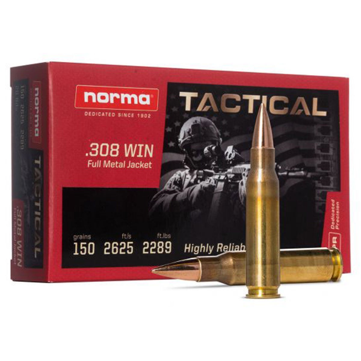 Norma 308 Winchester Tactical 150 Grain FMJ