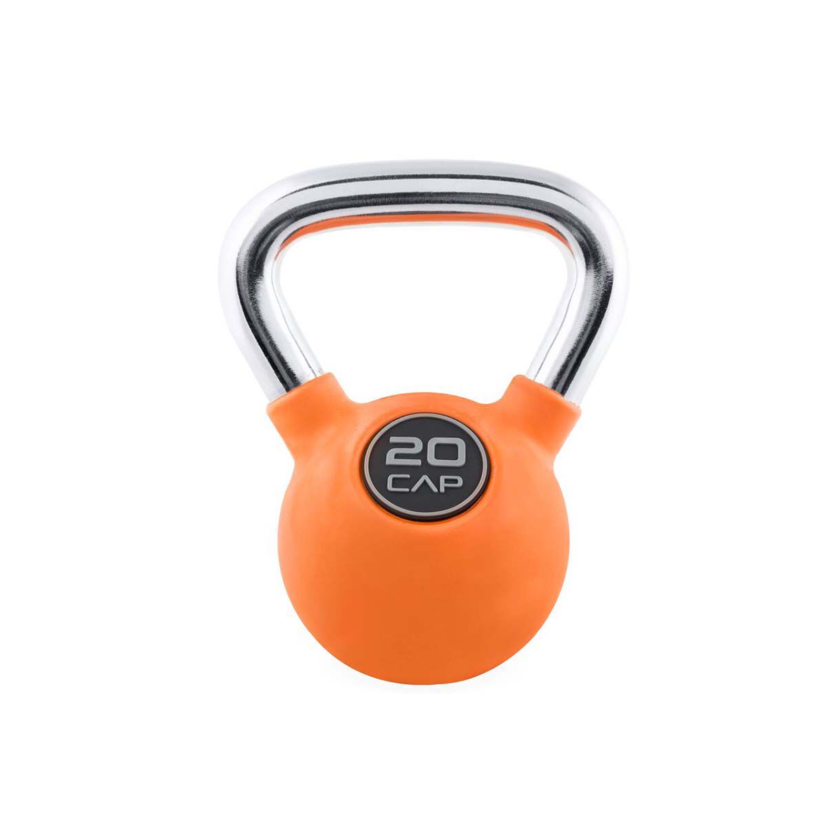 Cap 20 lb. Rubber Coated Kettlebell with Chrome Handle