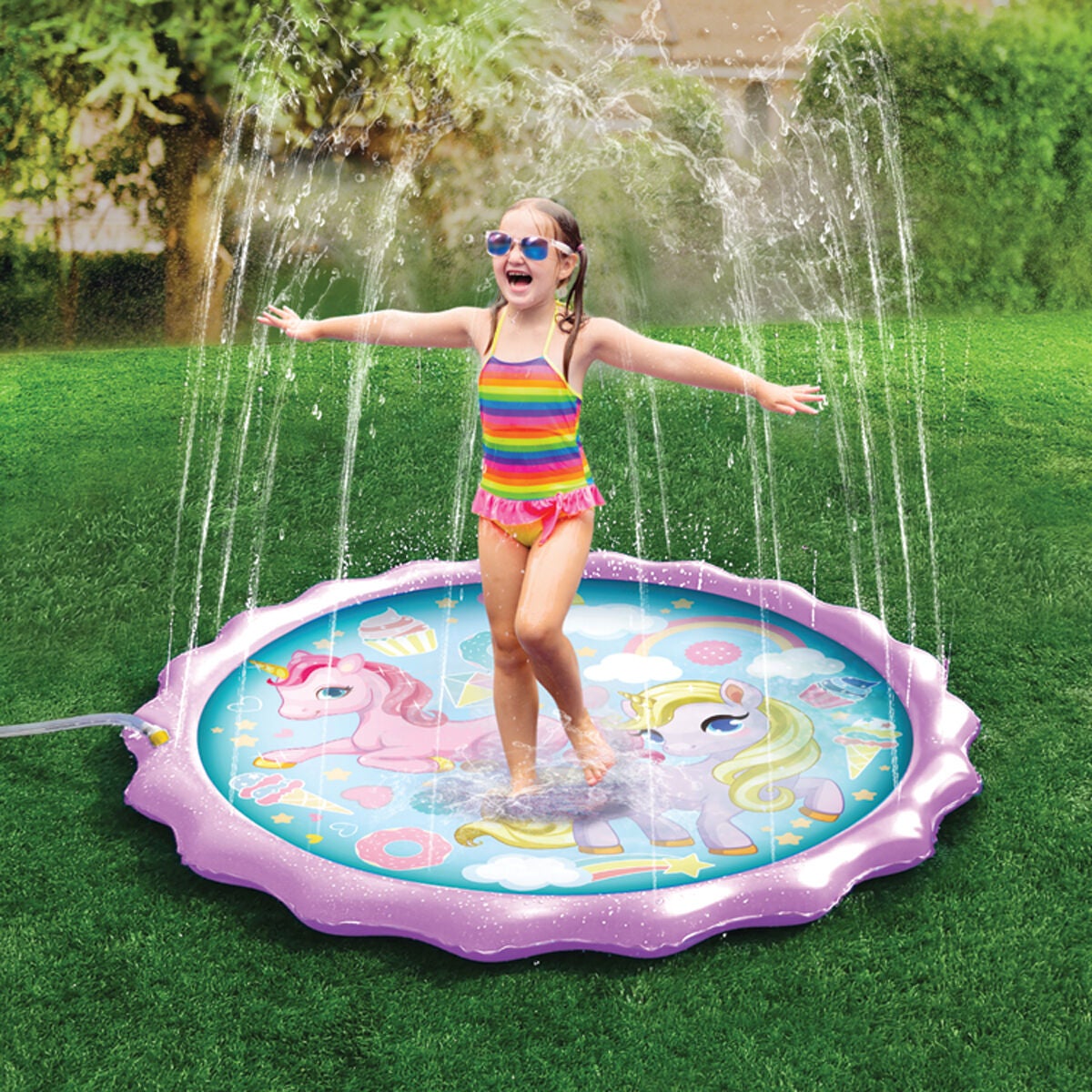 Splash Buddies Unicorn Sprinkler Spray Mat- 48 Inch