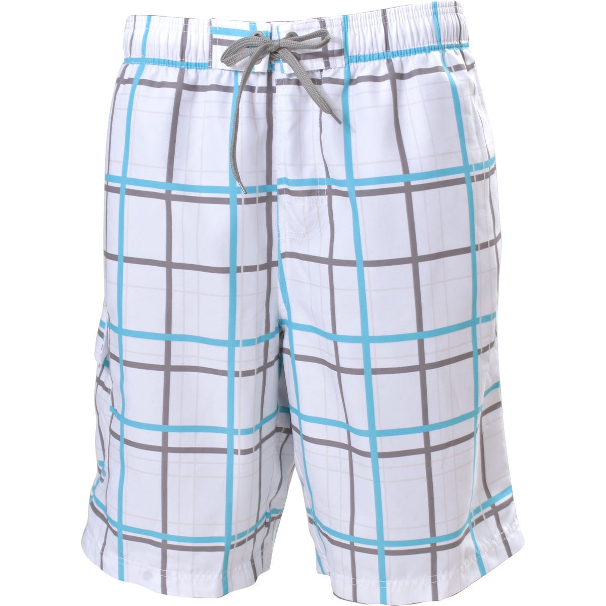 Split Men's Plaid Boardshorts With Cargo Pockets