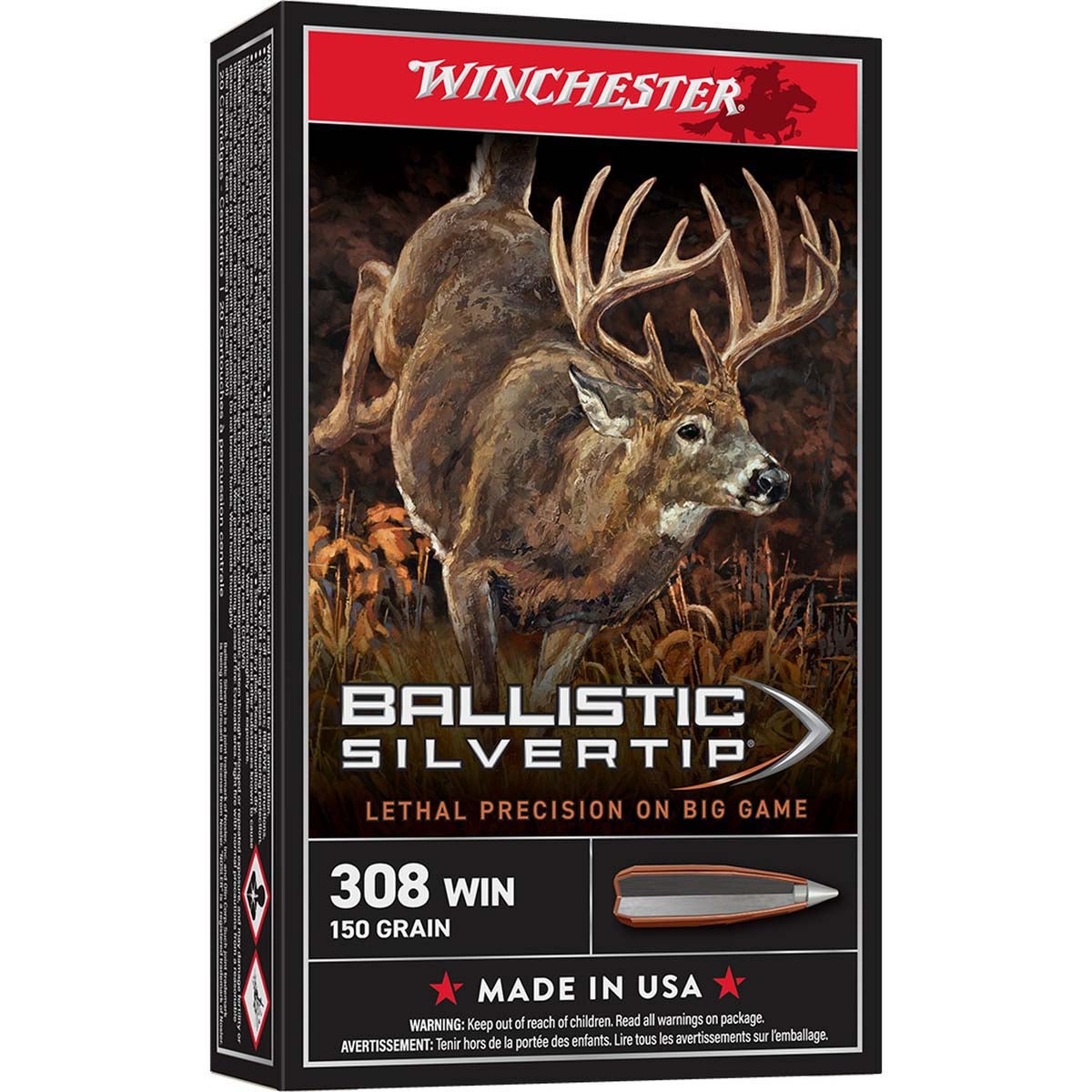Winchester .308 Winchester 150-Grain Ballistic Silvertip Rifle Ammunition