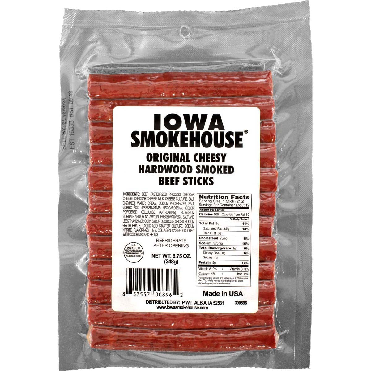 Iowa Smokehouse 8.75oz Organic Cheese Beef Stick