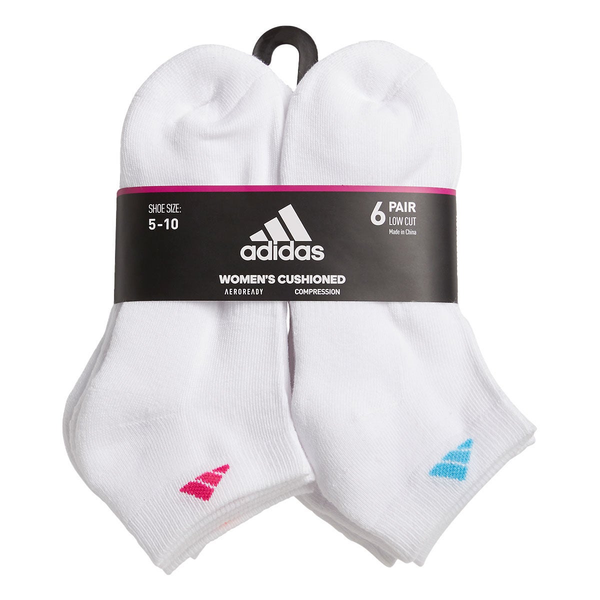adidas Women's Athletic Cushioned 6-Pack Low Cut Sock