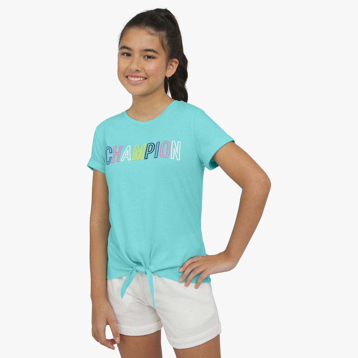 Champion Girls' Tie Front Tee