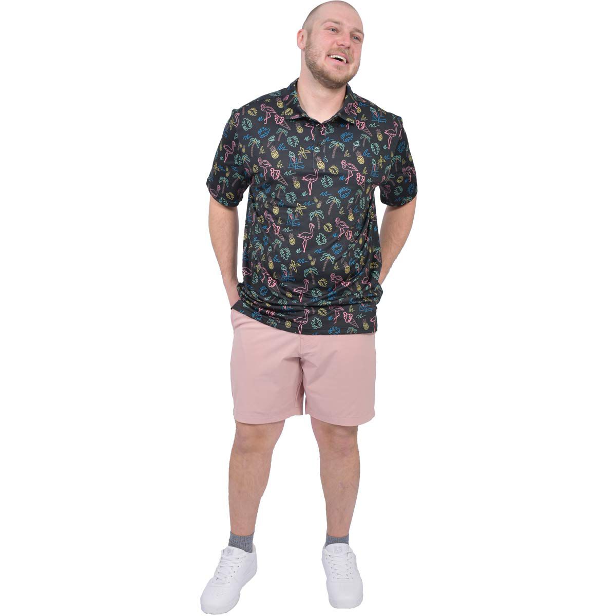 Aeroline Men's Neon Flamingo Polo