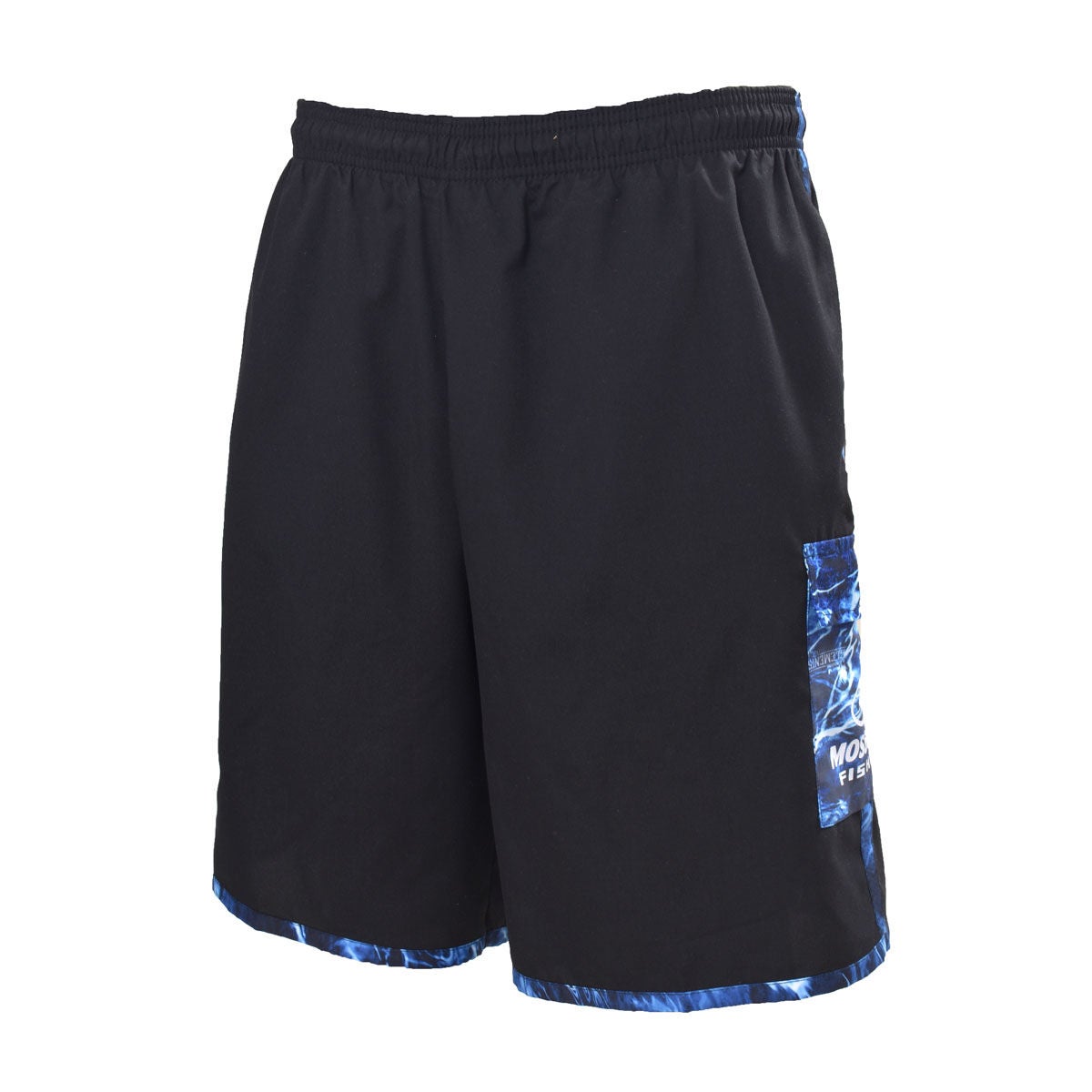 Mossy Oak Men's Black & Blue Tie-Dye Stripe-Accent Swim Trunks