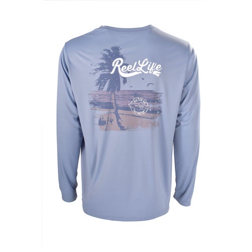 Reel Life Men's Long Sleeve Surf Fishing Palm UV Tee