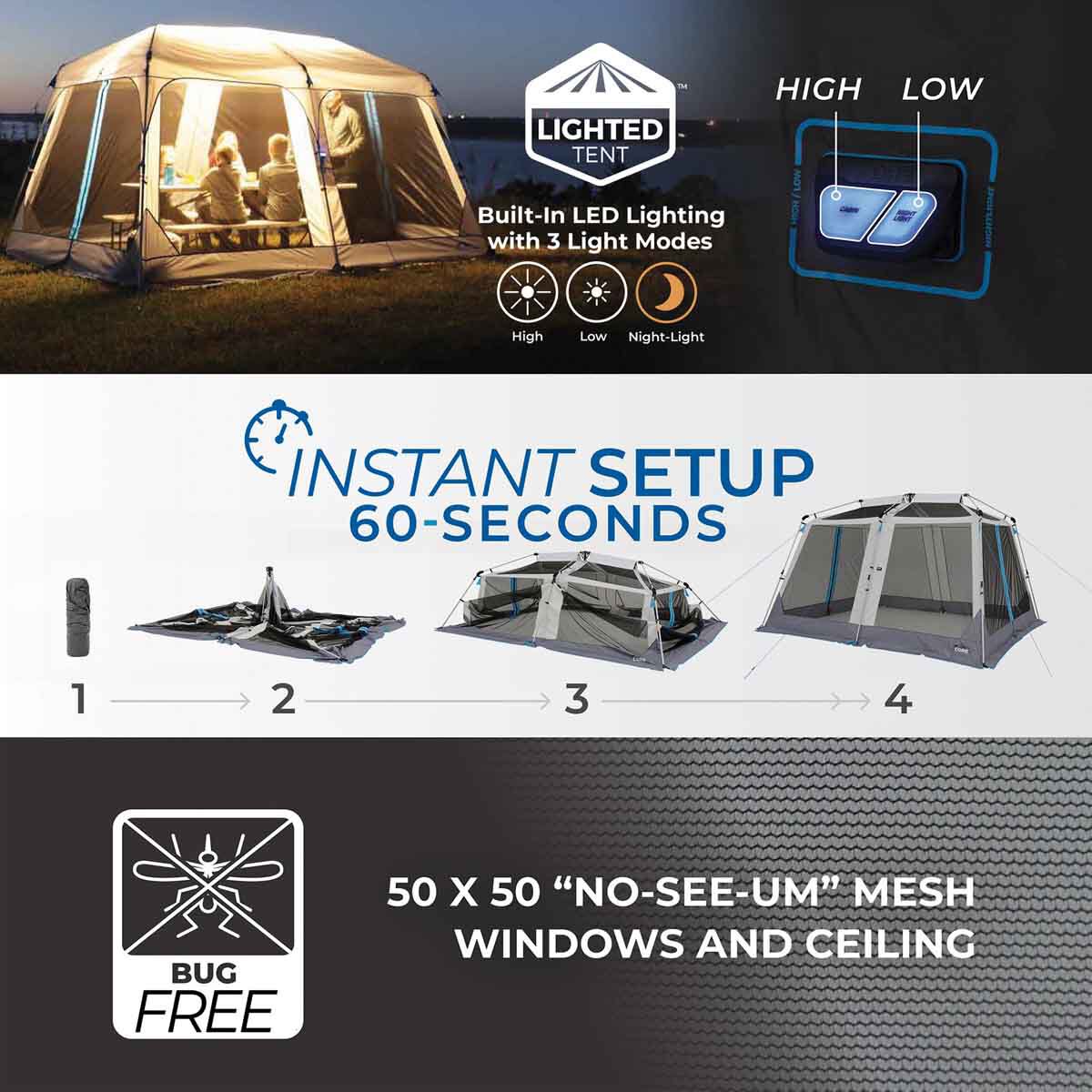 Core Equipment Core 12' x 10' Lighted Instant Screen House