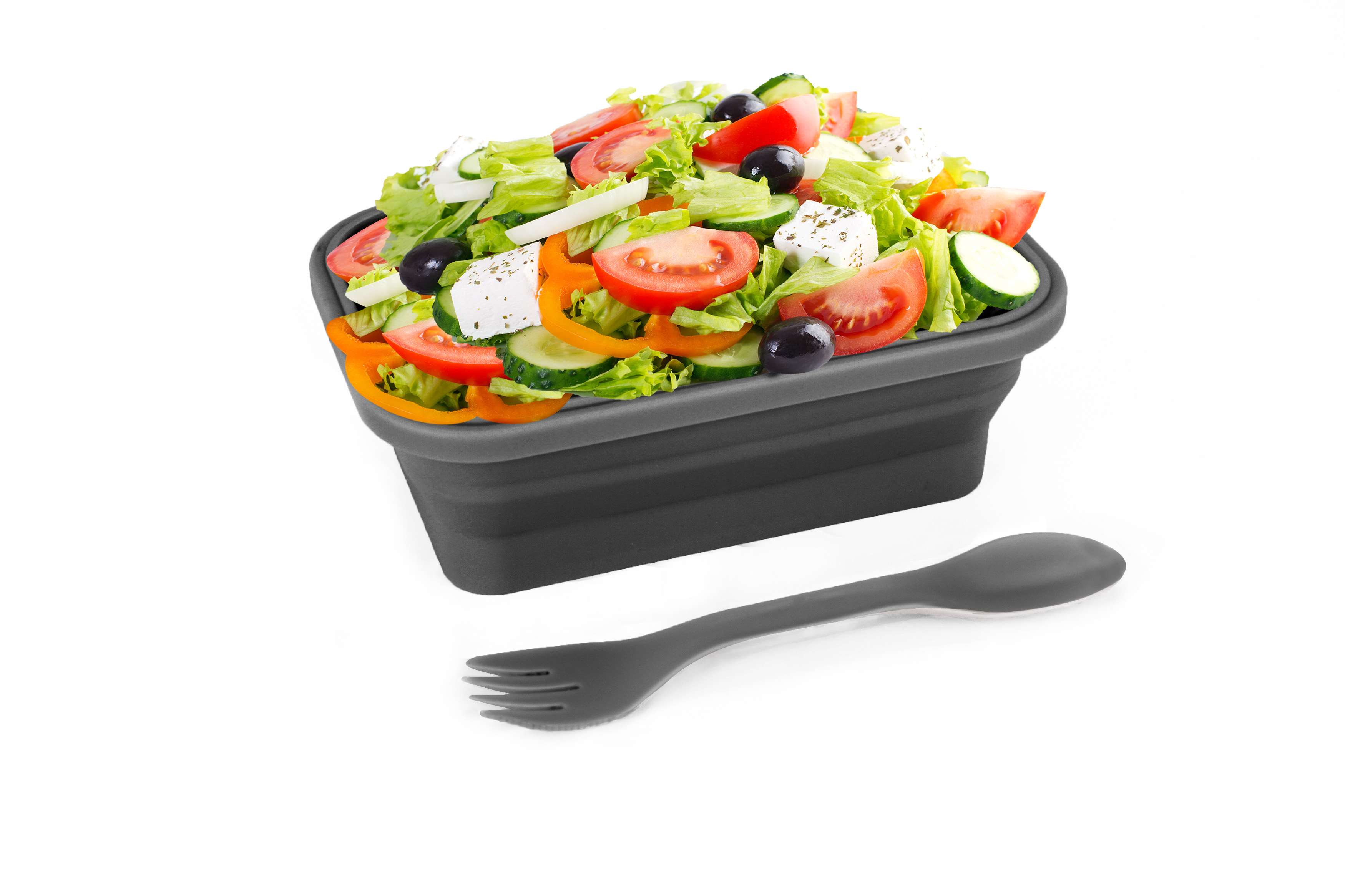Dm Merchandise Krumbs Kitchen Coral Silicone Collapsible Lunch Container