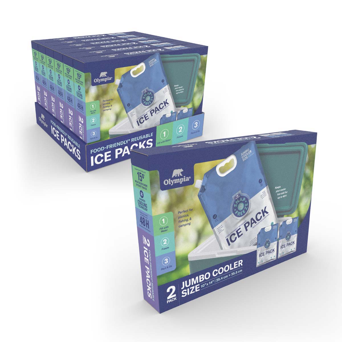 Olympia Large Lunch Box 2-Pack Ice Packs