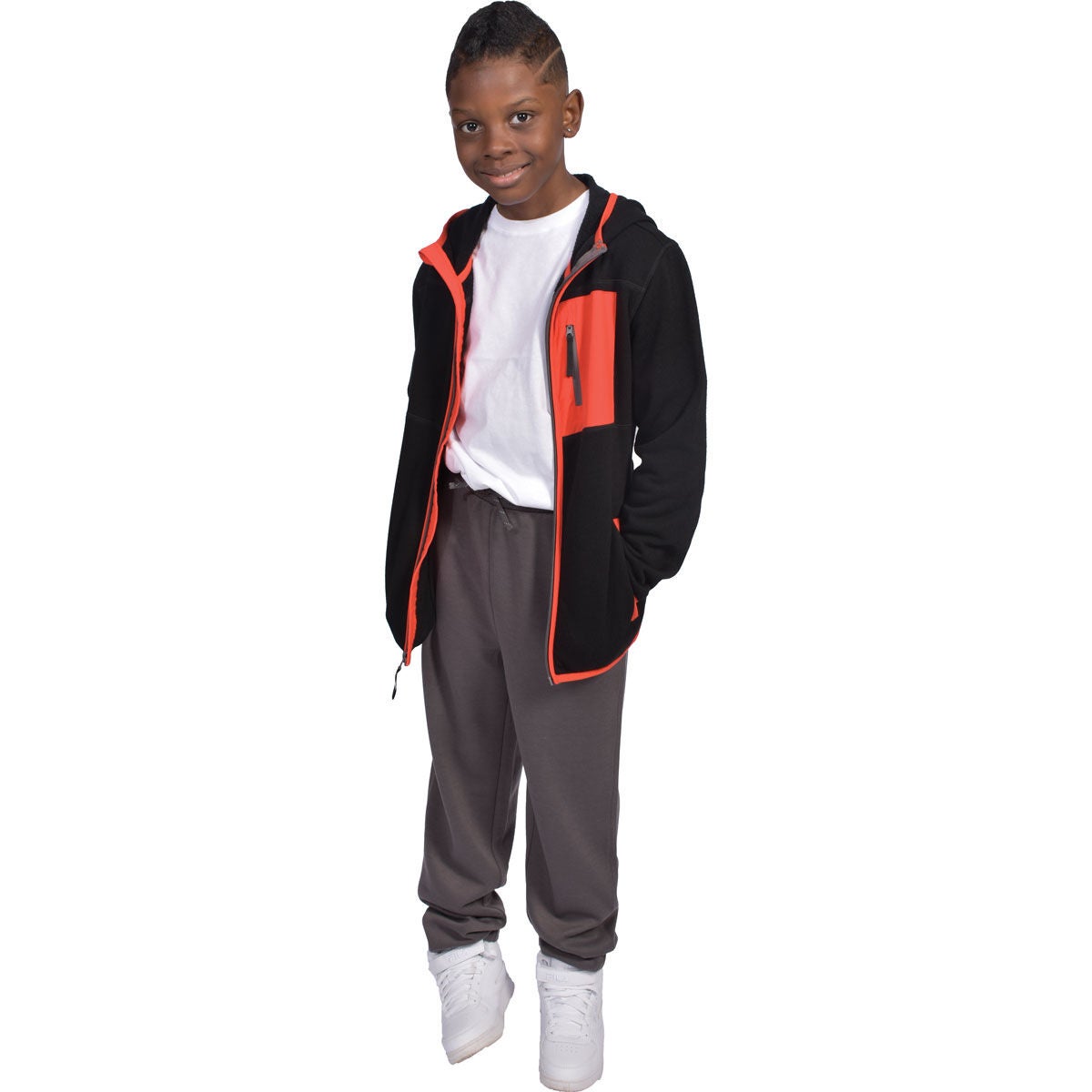 90 Degree Boy's Full Zip Cozy Hoodie