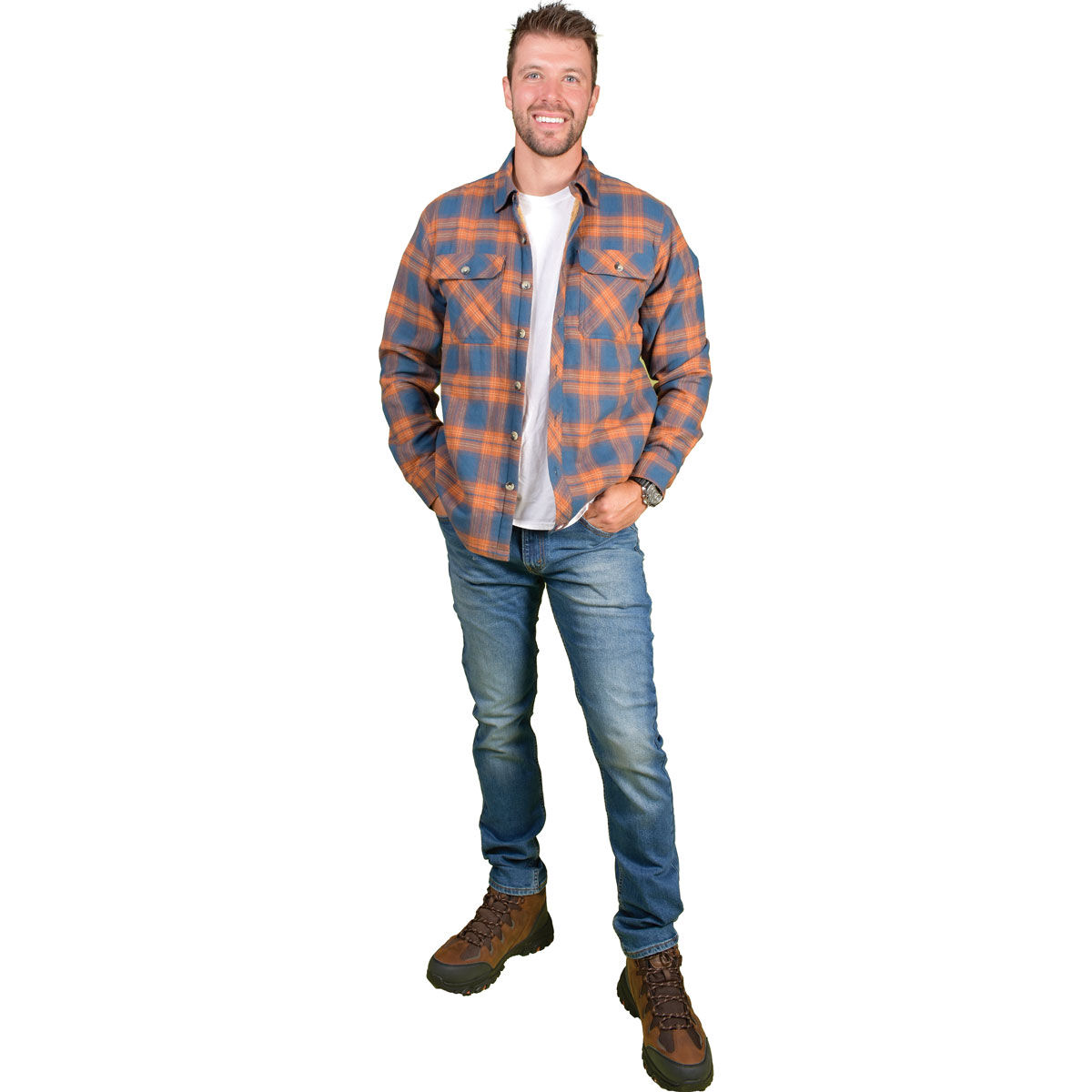 Canada Weather Gear Men's Sherpa Lined Flannel Shirt