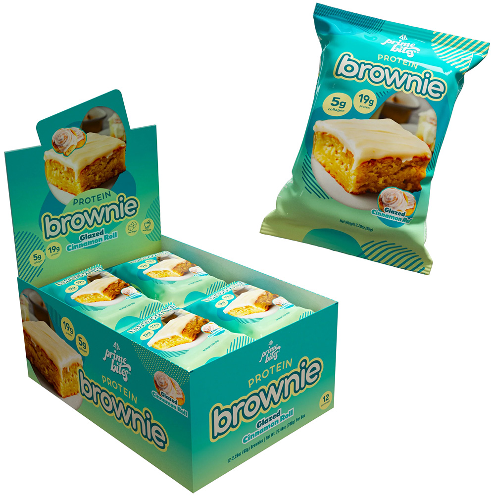 Ap Primebites Glazed Cinnamon Roll Protein Brownie