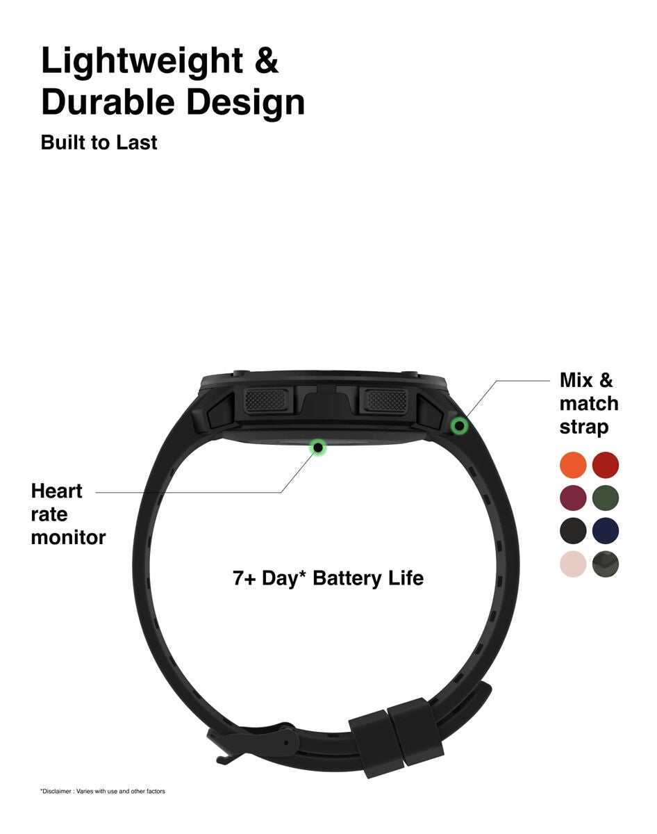 Itouch Explorer Smartwatch: Black Case and Black Silicone Strap
