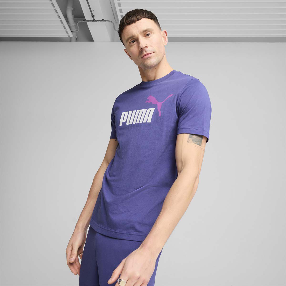 Puma Men's Essential 2-Color Logo Tee