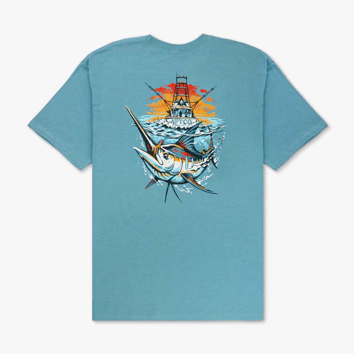 Aftco Men's Skipping Boat Short Sleeve Tee