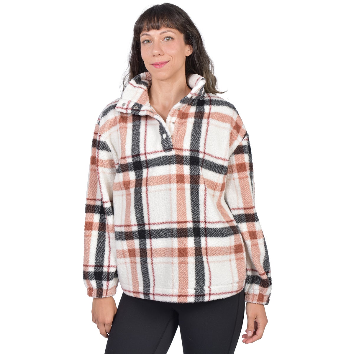 Canyon Creek Women's Long Sleeve Plaid Mock Neck Top