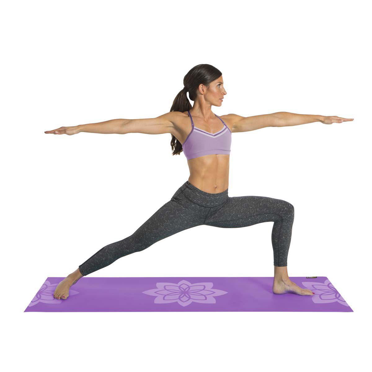 Go Fit Patterned Yoga Mat W/ Yoga Pose Wall Chart