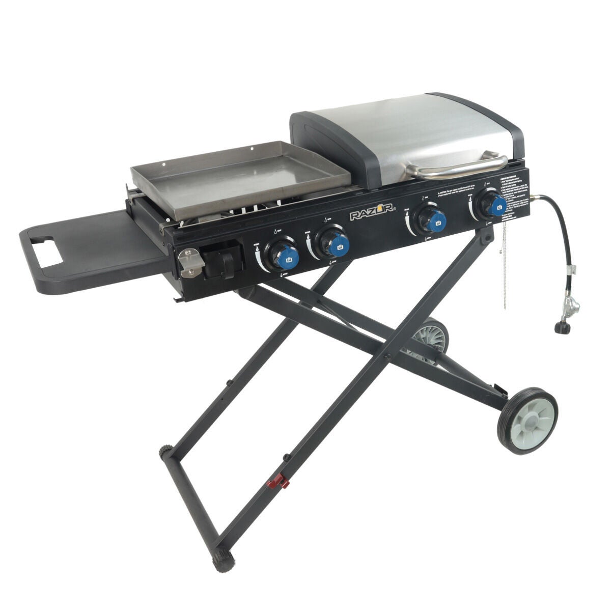 Razor Combo 4 Burner Foldable Grilldle and Grill with Lid