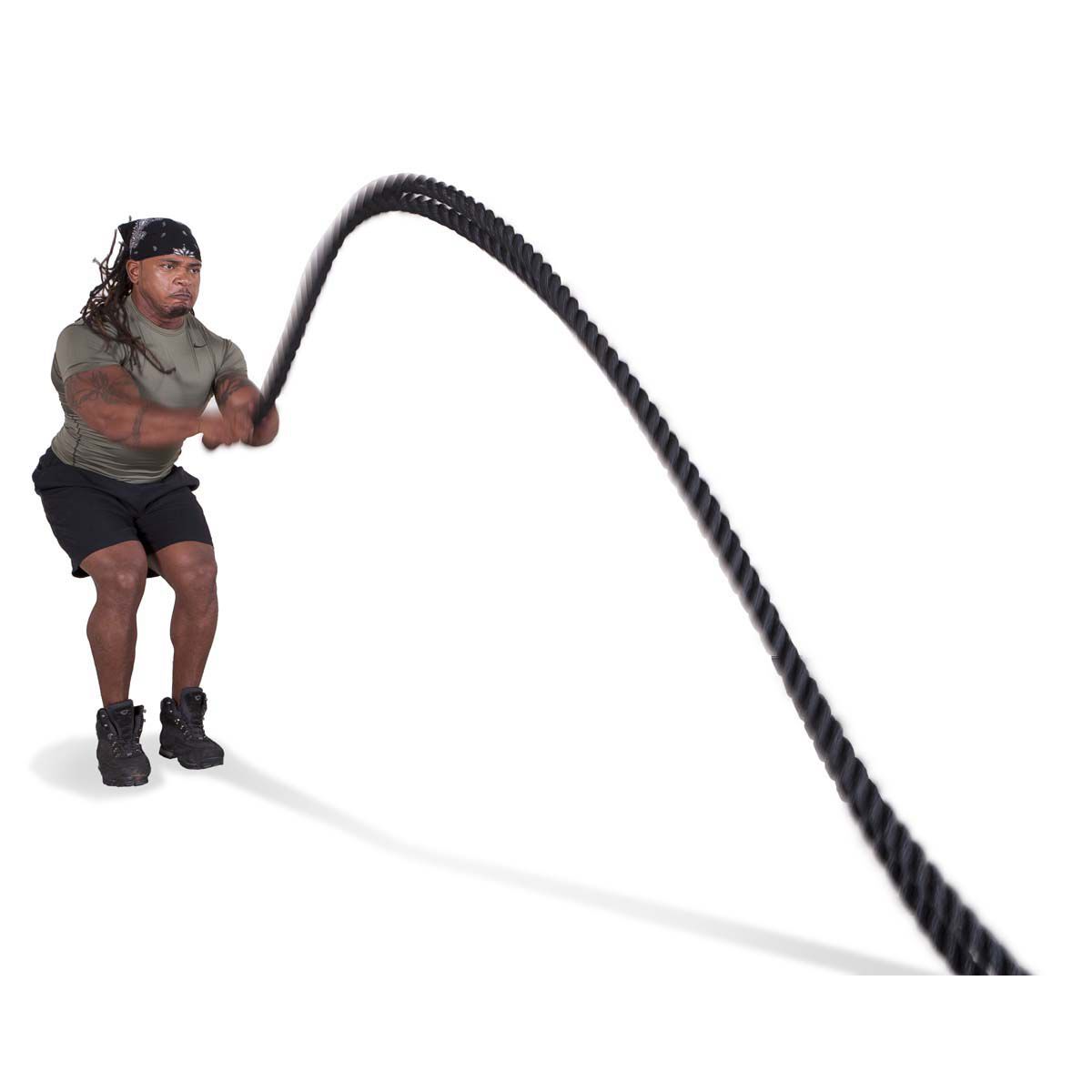 Go Fit 40' Combat Rope with Manual - 1.5" Thick with Molded Handles