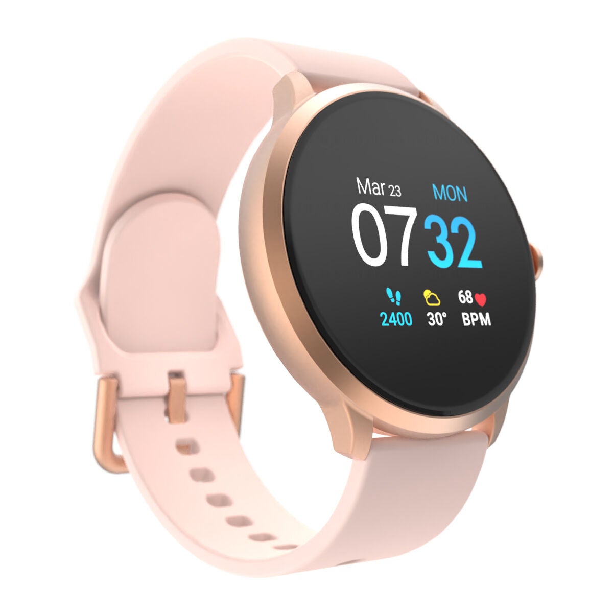 Itouch Sport 3 Smartwatch: Rose Gold Case with Blush Strap