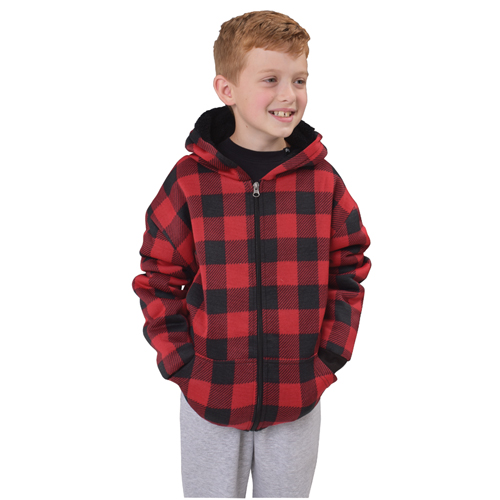 Big Ball Sports Boys' Print Plaid Sherpa Hoodie