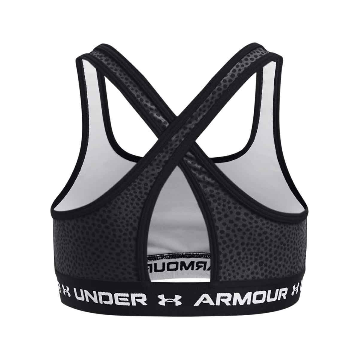 Under Armour Girls' Crossback Mid-Impact Printed Sports Bra