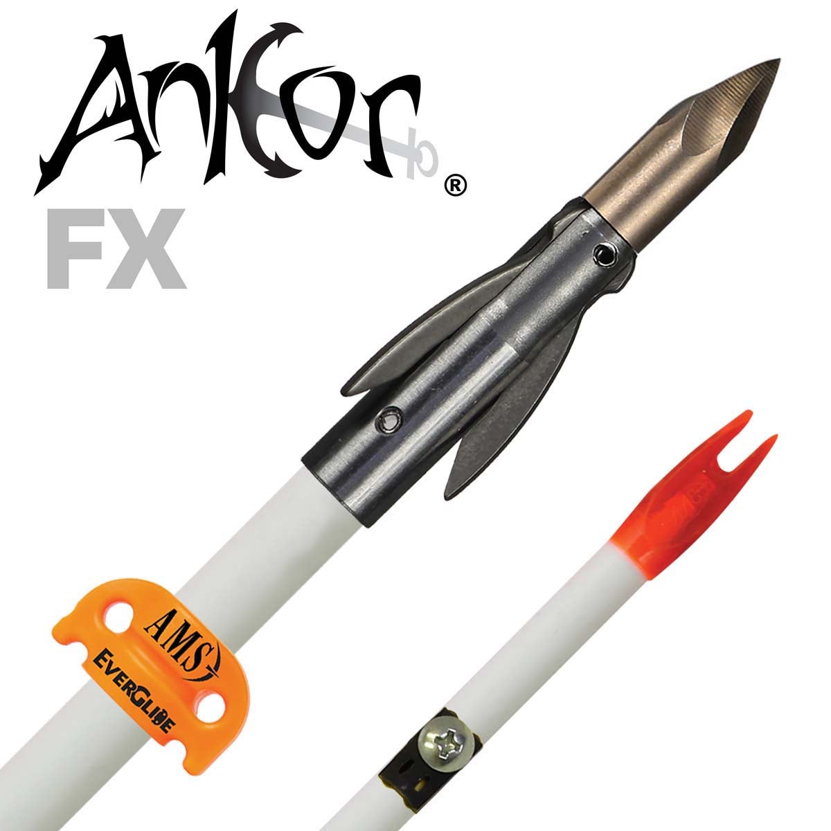Ams AMS White Fiberglass Arrow w/ AnKor FX Point