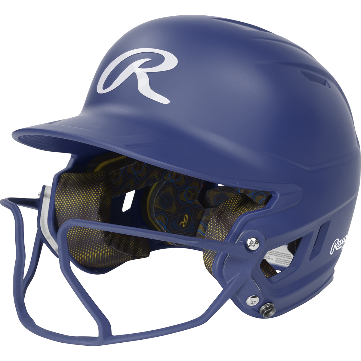 Rawlings Mach Hi-Viz 1-Tone Matte Batting Helmet with Attached Face Guard