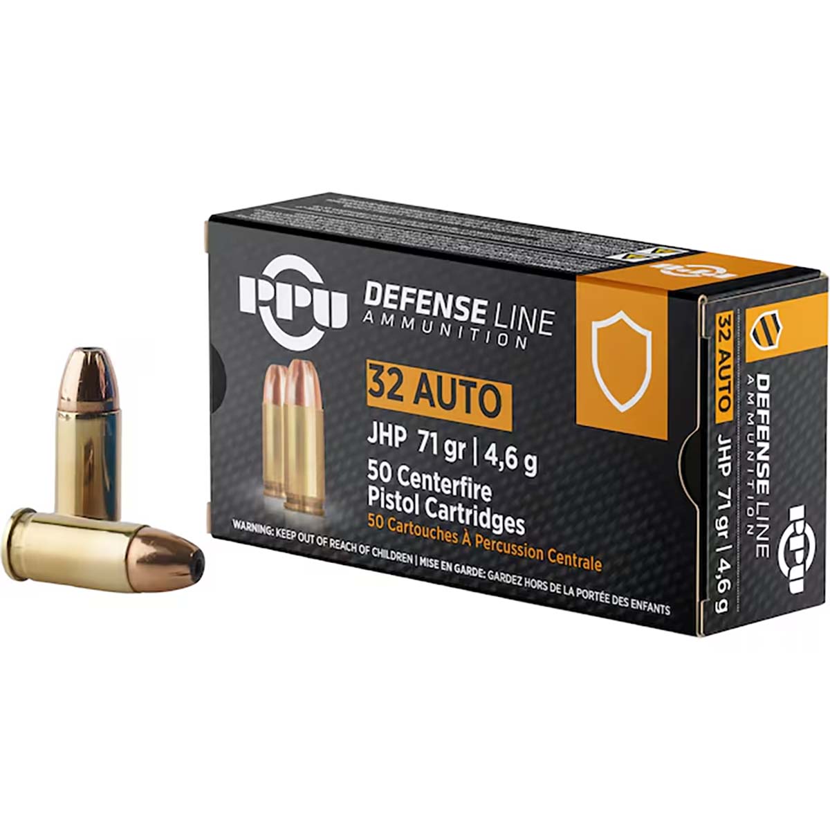 Ppu Defense Line 32 ACP Ammo 71 Grain Jacketed Hollow Point Ammo