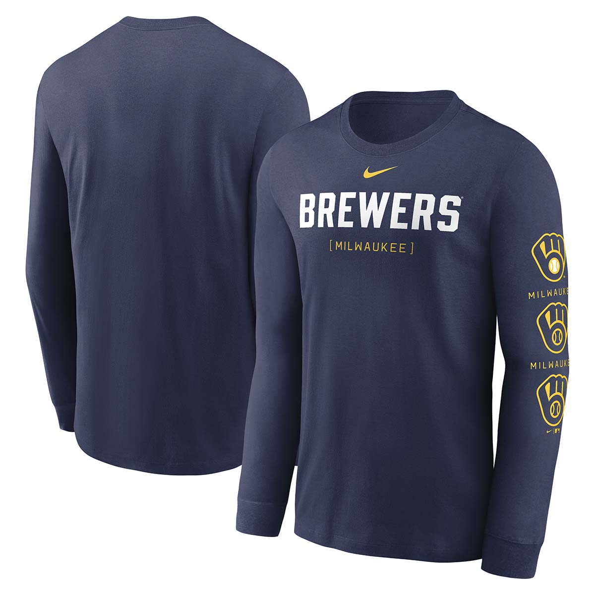 Nike Milwaukee Brewers Repeater Long Sleeve T Shirt
