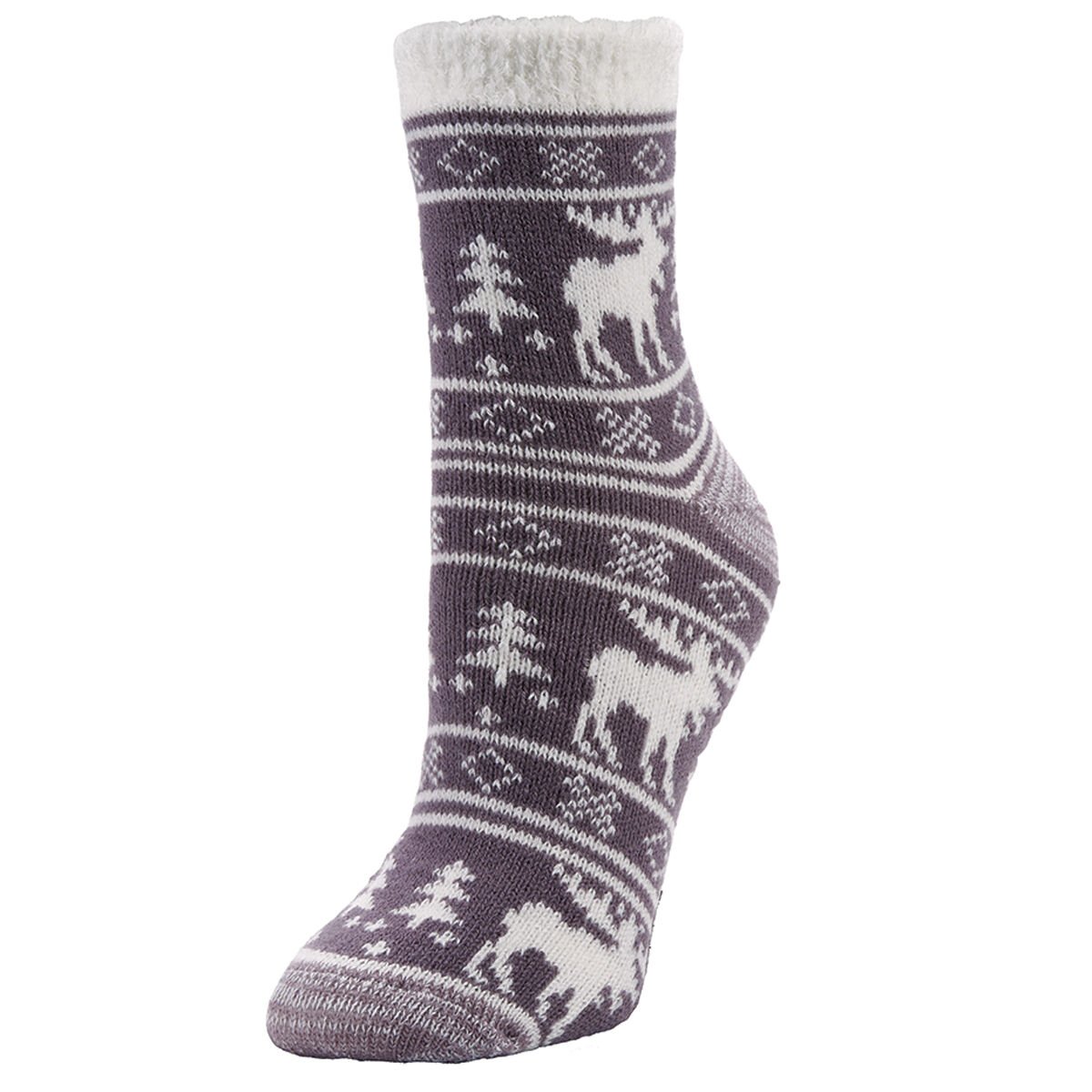 Fireside Women's Cozy Socks Moose Purple