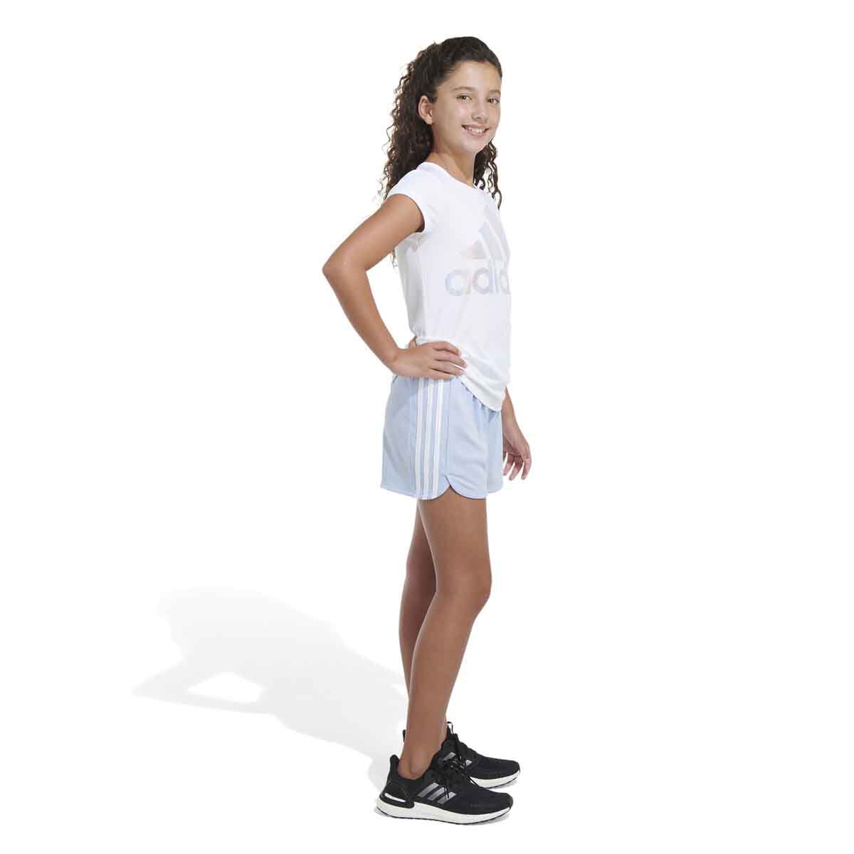 adidas Girls' AEROREADY® 3-Stripe Pacer Mesh Shorts