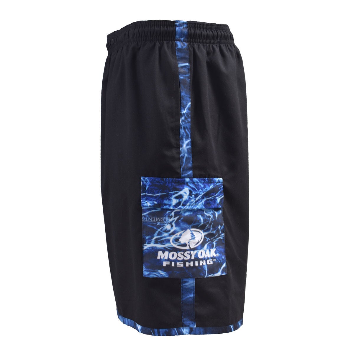 Mossy Oak Men's Black & Blue Tie-Dye Stripe-Accent Swim Trunks