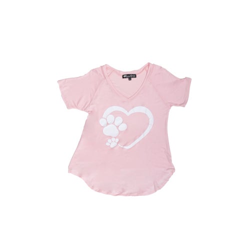 Flawless Women's Paw Heart V-Neck Tee