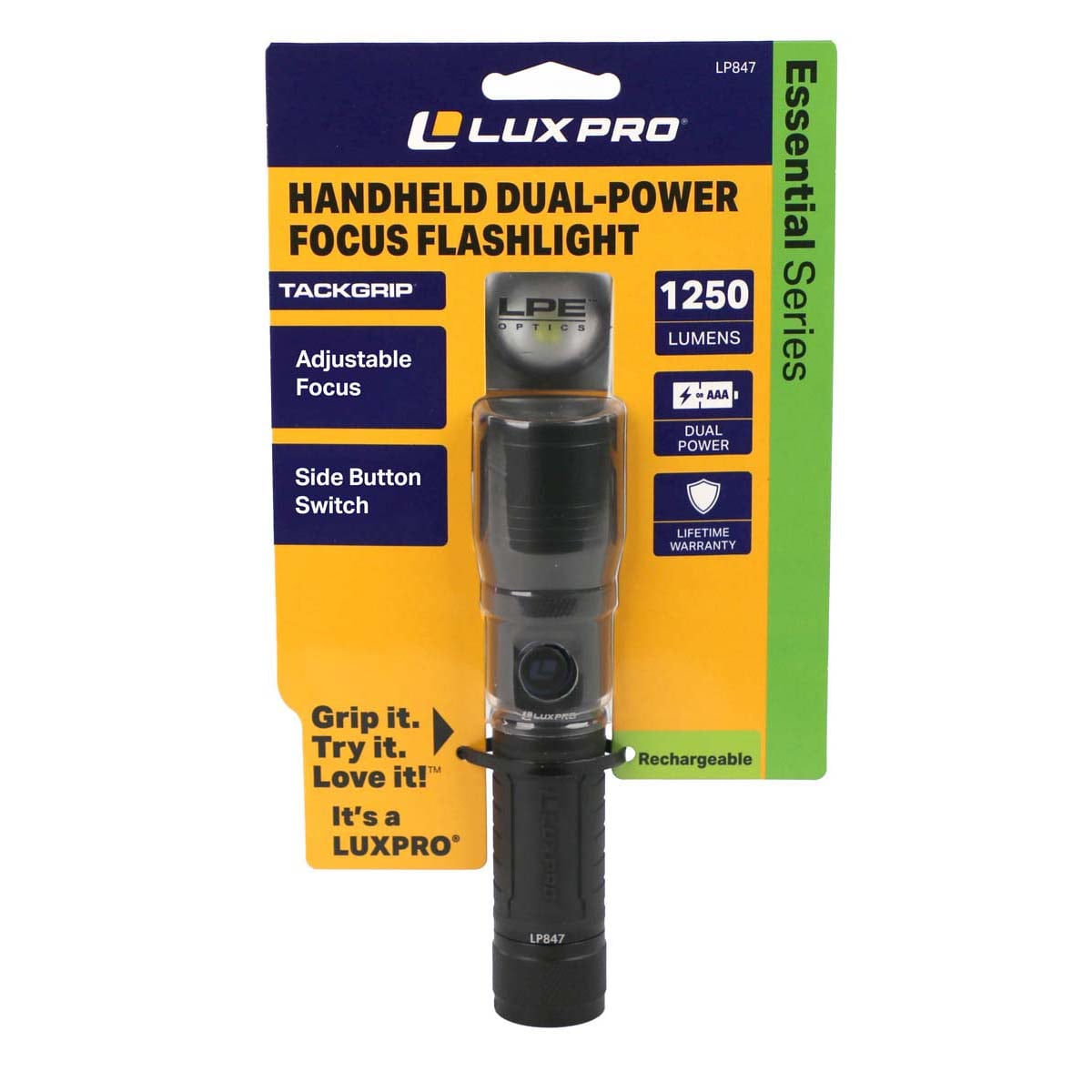 Dual Power Flashlight Luxpro Dual-Power Focusing Flashlight