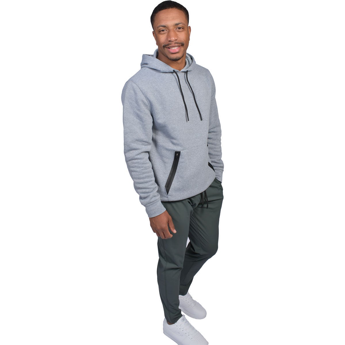Leg3nd Men's Zip Pocket Pullover Hoodie