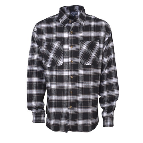 Canyon Creek Men's Tall Black and Grey Open Plaid Shirt